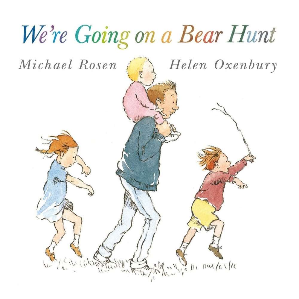 three books to read to your baby We're going on a bear hunt book different terrains such as grass, river, forest, or snow